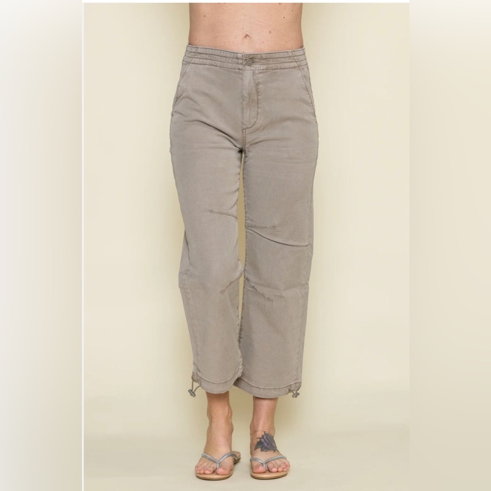 Paige ankle joggers with ankle accent  moss color